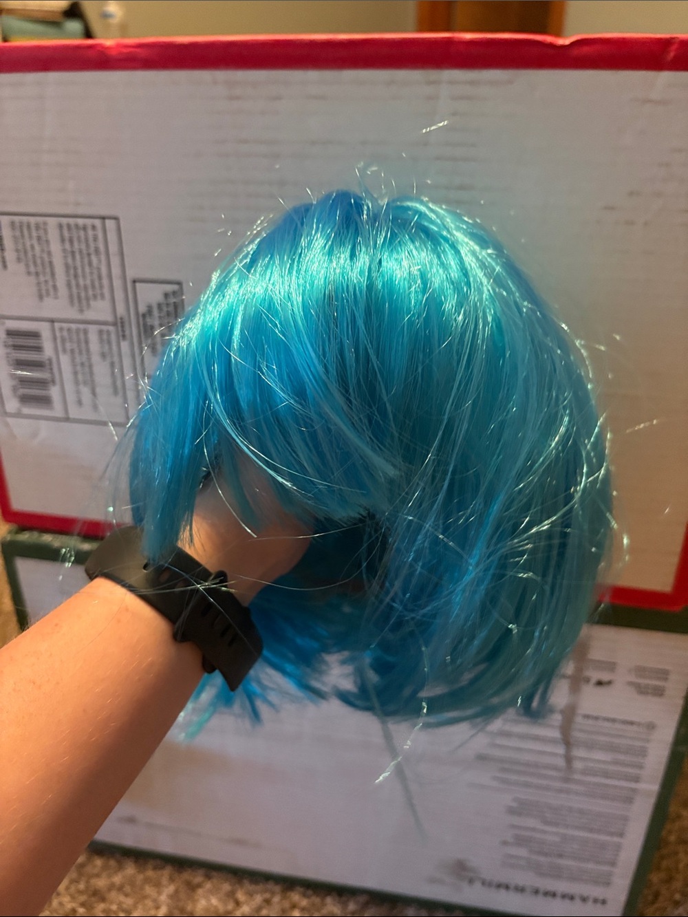 Blue Synthetic Short Wig - Vibrant Teal Bob